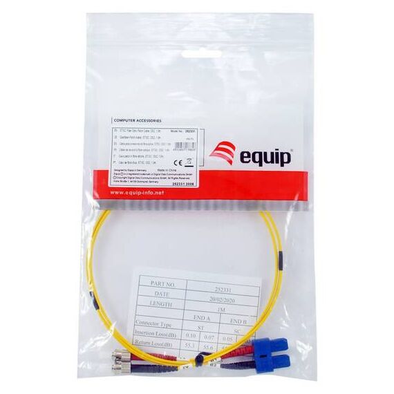 Equip ST-SC Fiber Patch Cable OS2 Duplex 5m Yellow