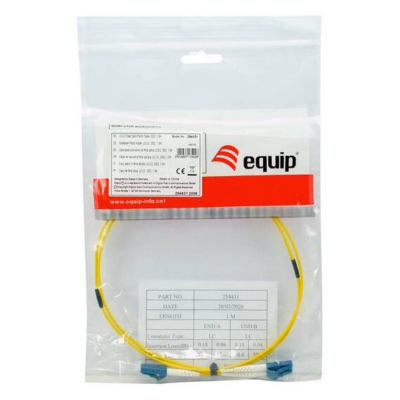 equip LC-LC OS2 Fibre Patch Cable 1m Duplex