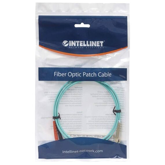 Intellinet OM3 LC to ST Duplex Fibre Patch Cable 1m