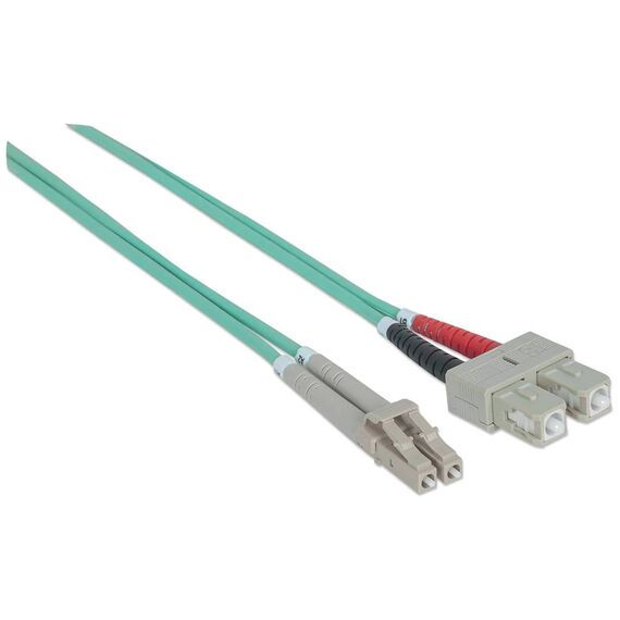 Intellinet OM3 Fibre Patch LC-SC Duplex 1m Aqua