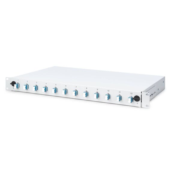 DIGITUS DN-96331-9 1U OS2 Fibre Splice Box 12 LC UPC Duplex 24 Fibres Grey
