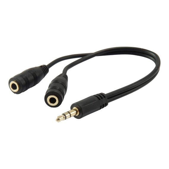 Equip 147941 13cm 3.5mm Male to Dual Female Audio Splitter, Black