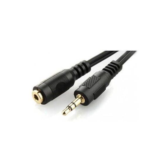 Gembird Cablexpert CCA-421S-5M 5m Gold-Plated 3.5mm Stereo Audio Extension Cable, Black