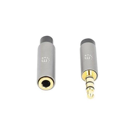 Manhattan 356022 1m 3.5mm TRRS Audio Extension Cable, Black and Silver