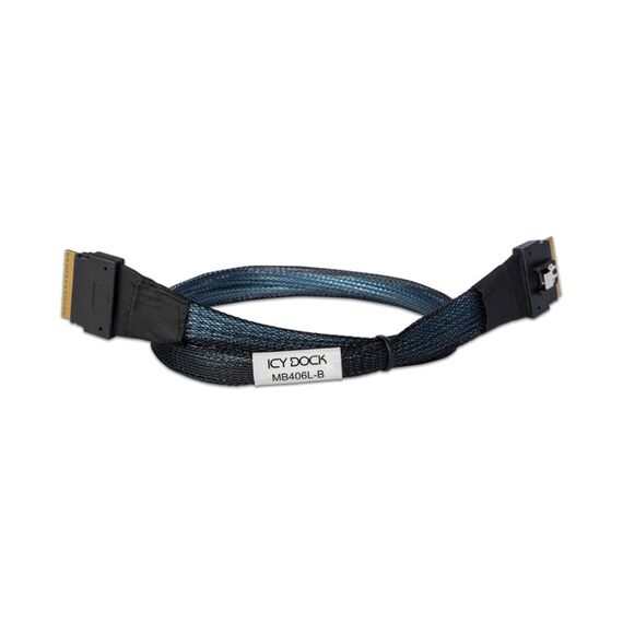 ICY DOCK MB406L-B SlimSAS 8i Cable with Locking Latches, 0.5 m