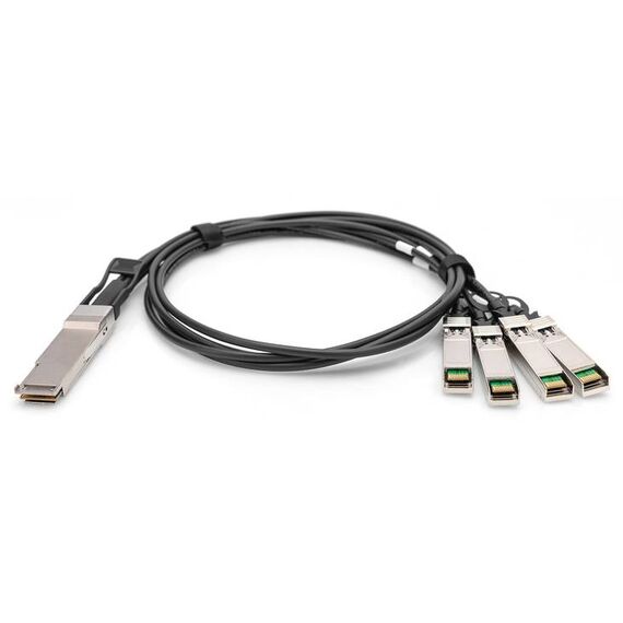 DIGITUS DN-81325 Black QSFP+ to Four SFP+ Breakout DAC Cable, 5 m