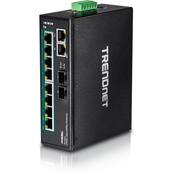 TRENDnet TI-PG102 Industrial PoE+ DIN-Rail Switch 10-Port