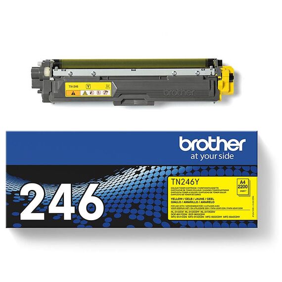 Brother TN-246Y Yellow High-Yield Toner, 2,200 Pages