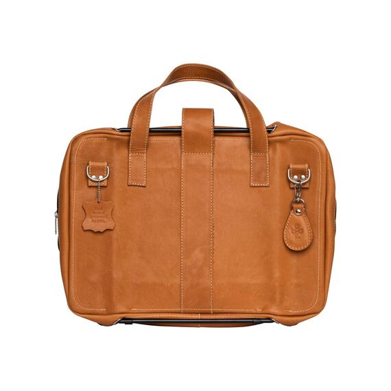 R-Go Viva 15.6in Leather Laptop Bag with Stand Brown