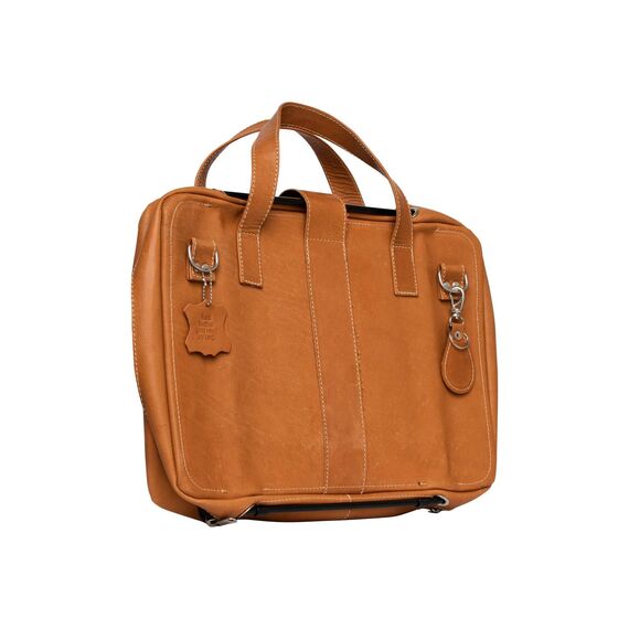 R-Go Viva 15.6in Leather Laptop Bag with Stand Brown