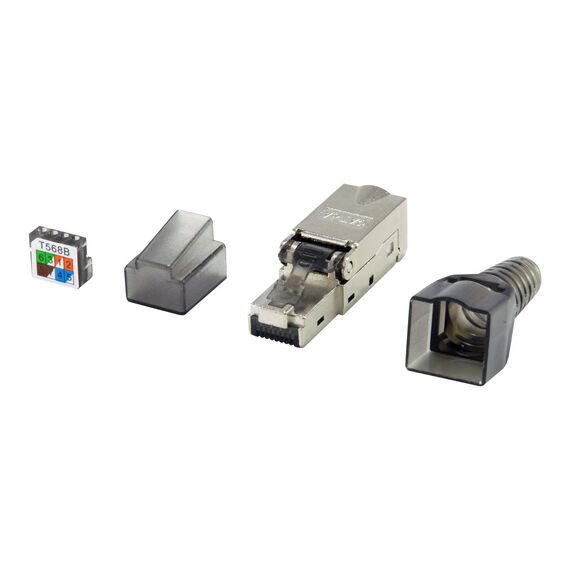 Equip 121171 Cat6A Shielded Tool-Free RJ45 Plug, Silver, 5-Pack