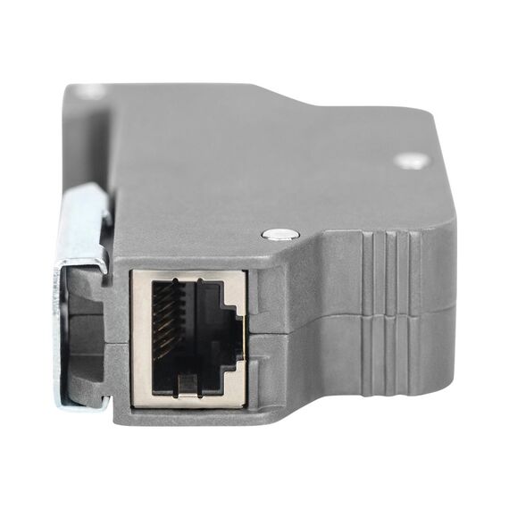 DIGITUS DN-95421 Grey RJ45 PoE Surge Protector with DIN Rail Clip