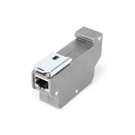 DIGITUS DN-95421 Grey RJ45 PoE Surge Protector with DIN Rail Clip