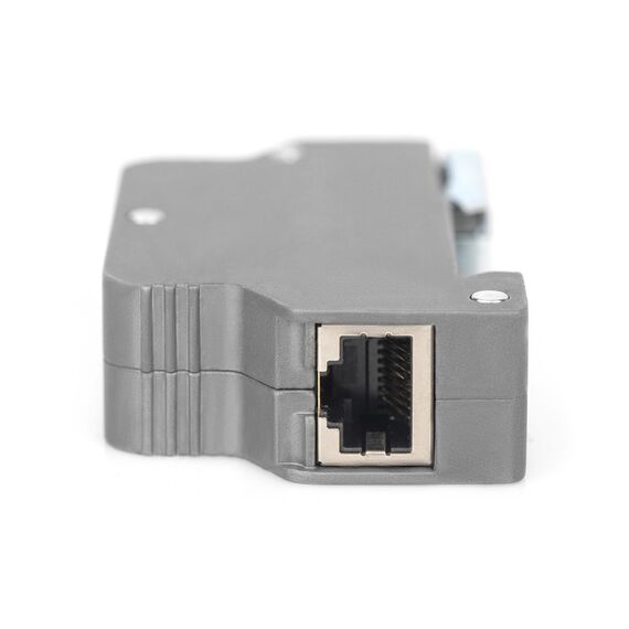 DIGITUS DN-95421 Grey RJ45 PoE Surge Protector with DIN Rail Clip
