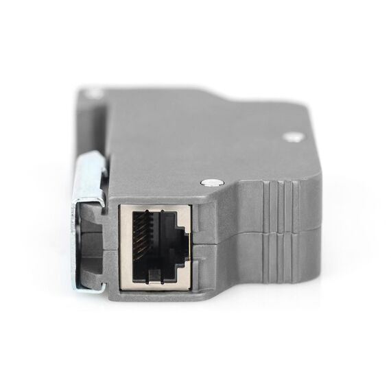 DIGITUS DN-95421 Grey RJ45 PoE Surge Protector with DIN Rail Clip