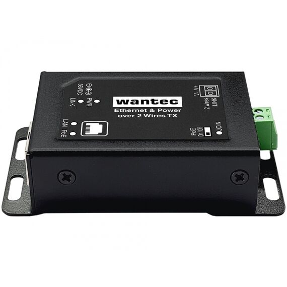 Wantec 5722 Black 2wIP E-Series One-Port Two-Wire PoE Receiver