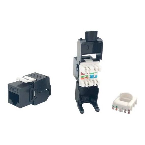 Equip 769216 Black Cat.6 Unshielded Tool-Free Keystone Jack
