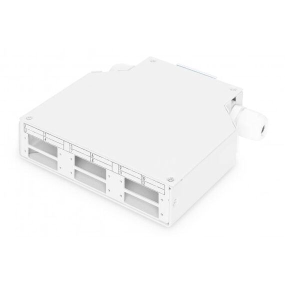 Digitus DN-96890 Grey DIN-Rail Fibre Distribution Box, 6 SC Duplex Positions