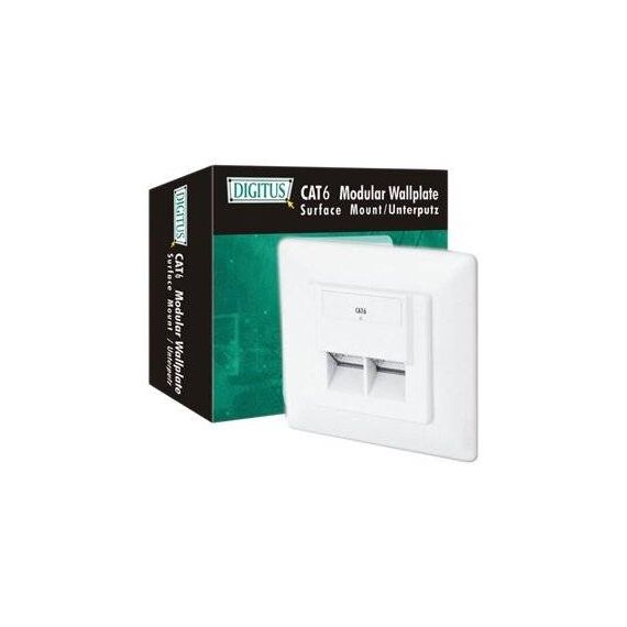DIGITUS DN-9005-N White Shielded Cat 6 Dual RJ45 Flush-Mount Outlet