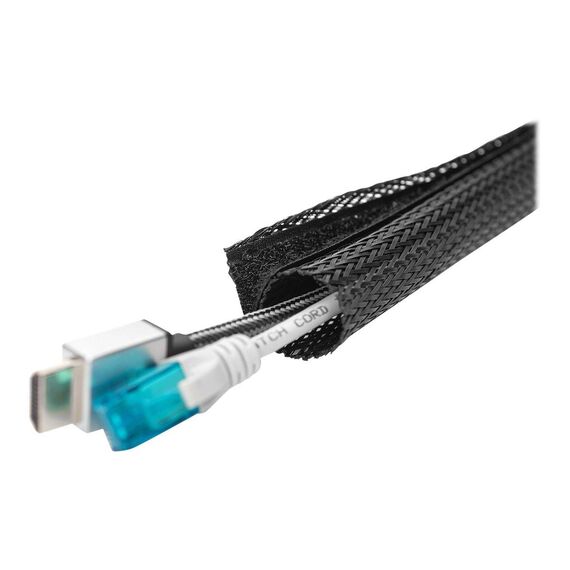 DIGITUS DA-90507 2m Flexible Cable Sleeve, Hook-and-Loop Closure, Black