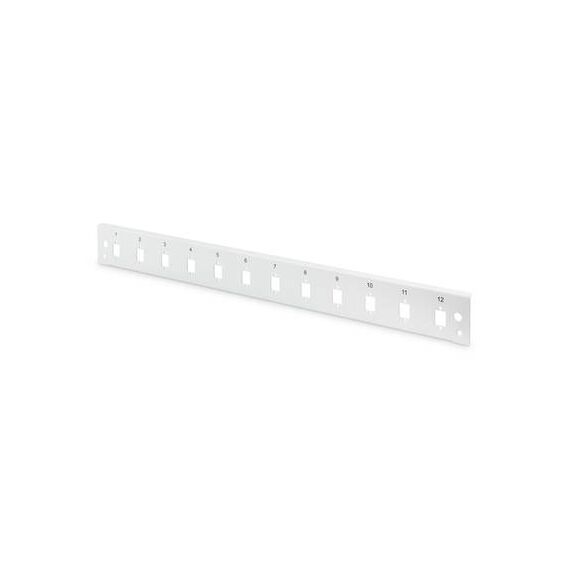 DIGITUS DN-96206-QL 1U Fibre Splice Box Front Panel, 12 Vertical Coupler Positions, RAL 7035