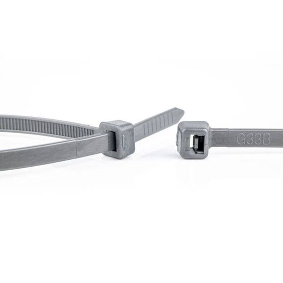 WKK 110226871 Grey PA6.6 Cable Ties, 370 x 4.8mm, 100-Pack