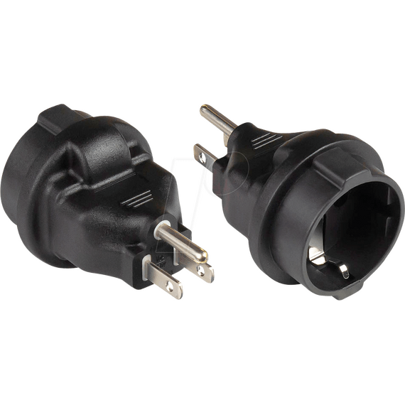 Good Connections PA-4502S Black Type B NEMA 5 15P to Type F Power Adapter