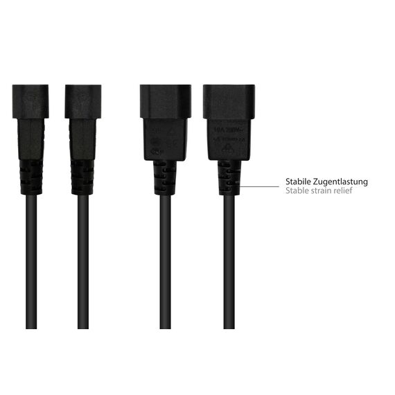Good Connections P1405-S050 Black 5 m C14 to C5 Power Extension Cable
