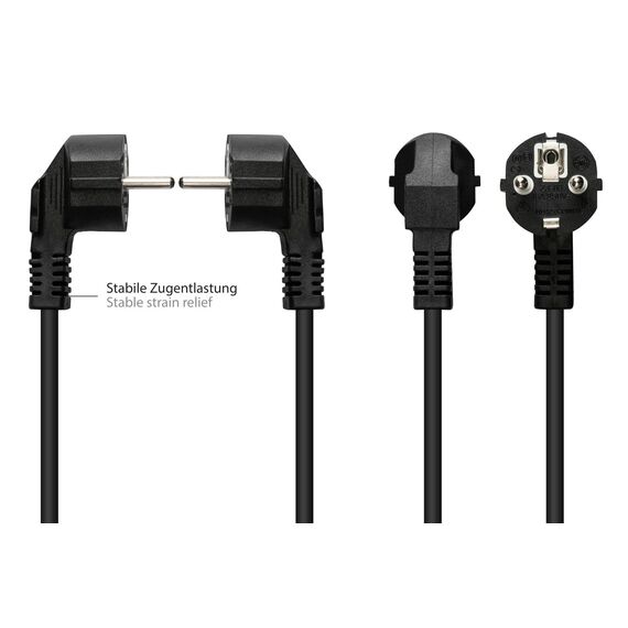 Good Connections P0130-S075 Black Angled CEE 7 7 to Straight C13 Power Cable 7.5m