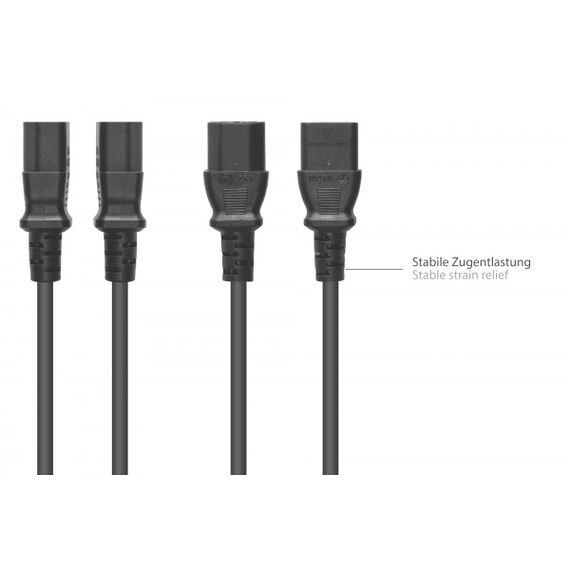 Good Connections P0130-S075 Black Angled CEE 7 7 to Straight C13 Power Cable 7.5m