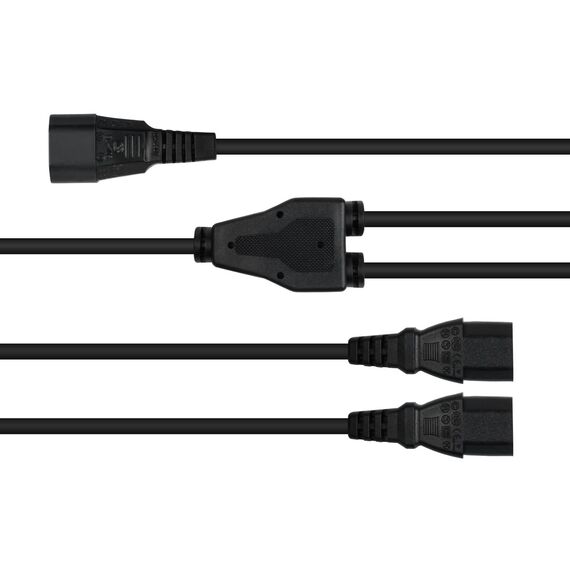 kabelmeister SK1436-S020 Black C14 to Dual C13 Y Power Cable 2m