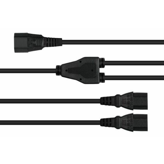 kabelmeister SK1436-S020 Black C14 to Dual C13 Y Power Cable 2m