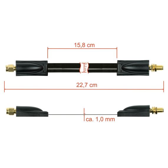 Kabelmeister FD-S20MF Black SMA Plug-to-Socket 50 Ohm RF Window Feedthrough