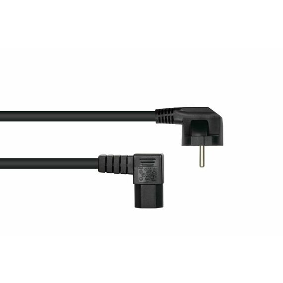 Kabelmeister SK0151-S018 Black Angled CEE 7 7 to C15 Power Cable