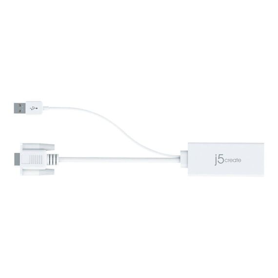 j5create JDA214 White VGA to HDMI Video Audio Adapter