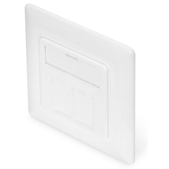 Digitus Keystone Face Plate, 1/2-Port, 80x80 mm, White
