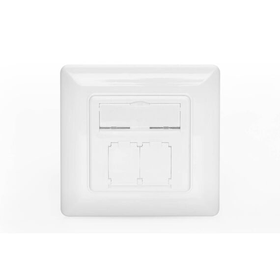 Digitus Keystone Face Plate, 1/2-Port, 80x80 mm, White