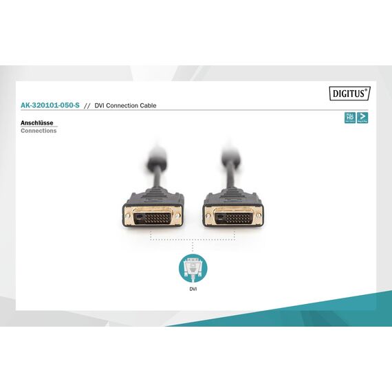 DIGITUS AK-320101-050-S 5m DVI-D Dual Link Cable