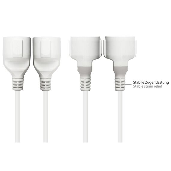 Good Connections P0102-W020 White Type E F to Type F Power Extension 2m