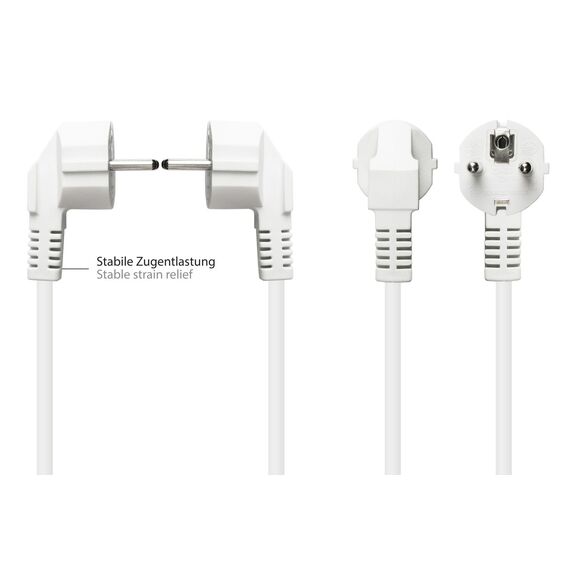 Good Connections P0102-W020 White Type E F to Type F Power Extension 2m