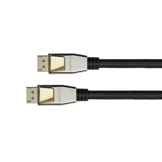 Python DP20-PY010 Black Braided DisplayPort Cable 1m