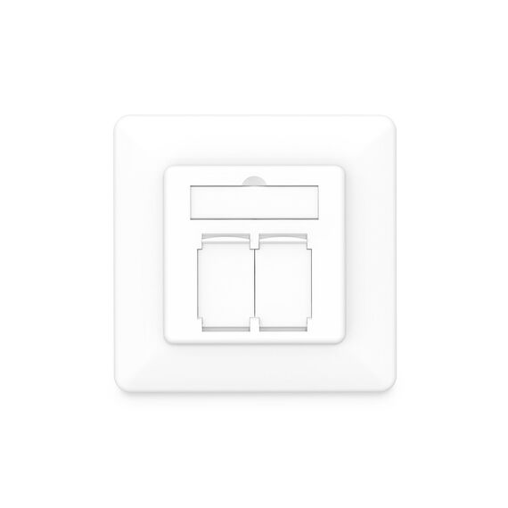 DIGITUS CAT 6A Flush Network Outlet 2× RJ45, White