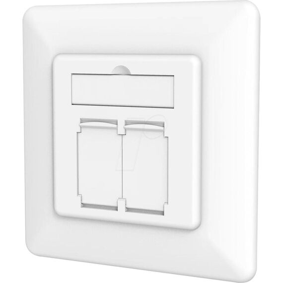 DIGITUS CAT 6A Flush Network Outlet 2× RJ45, White