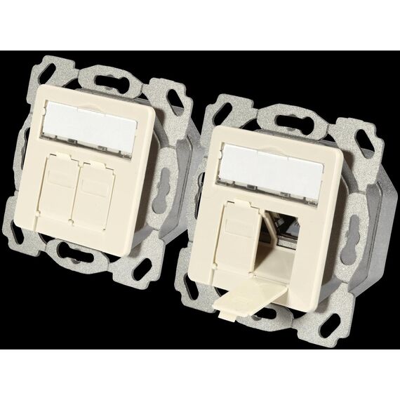 EFB ET-25133.1V1 White Two-Port Shielded Cat6A Flush Data Outlet