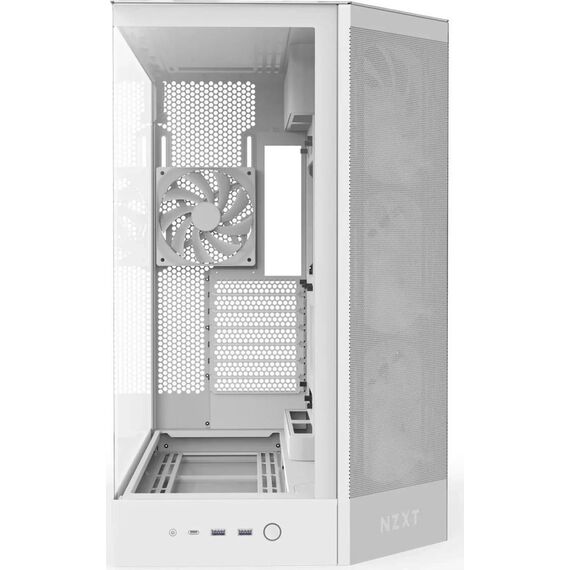 NZXT H9 Flow RGB 2025 CM-H92FW-R1 White Dual-Chamber PC Case with Panoramic Tempered Glass and RGB Fans