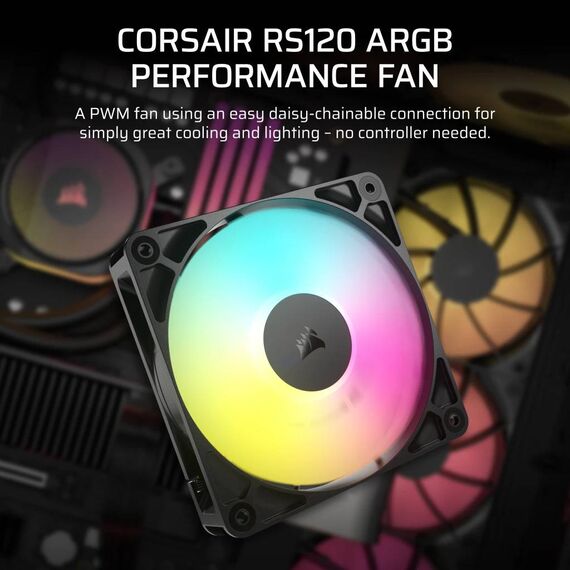 CORSAIR RS120 ARGB 120mm Black PWM Fan CO-9050180-WW
