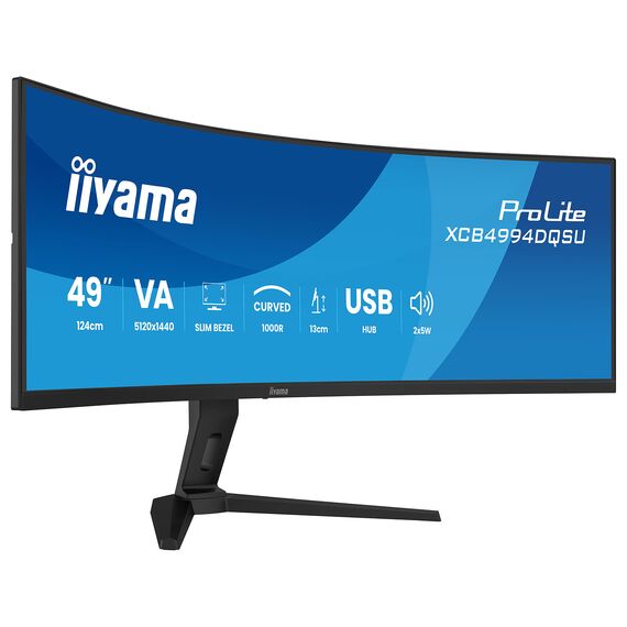 iiyama ProLite XCB4994DQSU-B1 49-inch curved black monitor with adjustable stand