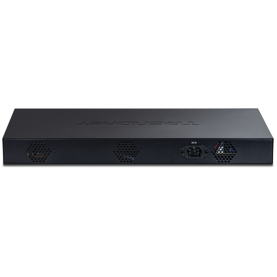 TRENDnet TEG-3182WS black managed switch with 16 RJ45 ports and two SFP+ ports