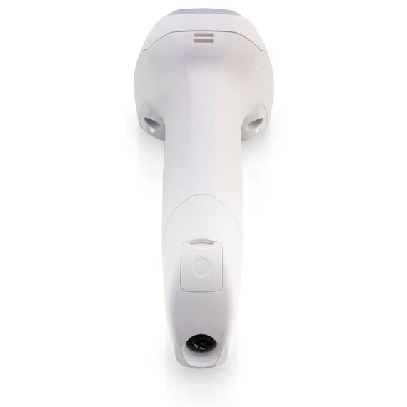 Datalogic Gryphon GM4600-HC white cordless scanner rear and battery handle, exact-SKU BarcodeSite distributor image
