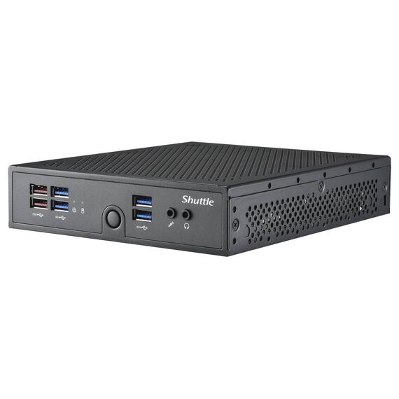 Shuttle DS50U chassis, front angled view; bundled 8GB RAM not shown